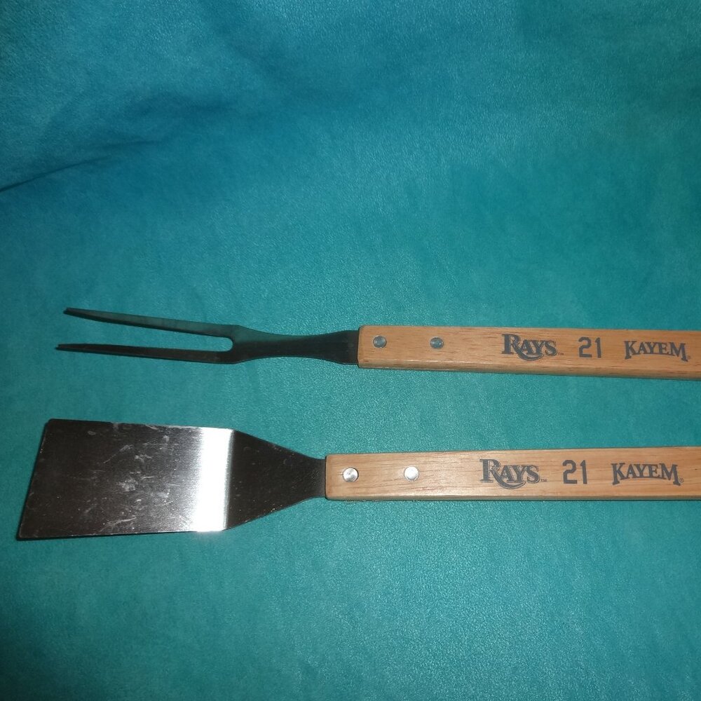 TAMPA BAY RAYS MLB TAILGATING 2 PC BBQ GRILL SET 21 KAYMEN wood/stainless